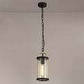 Georgia Pendant, 1 x E27, Black &amp; Gold/Clear Glass, IP54, 2yrs Warranty additional 1