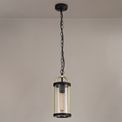 Georgia Pendant, 1 x E27, Black &amp; Gold/Clear Glass, IP54, 2yrs Warranty additional 2