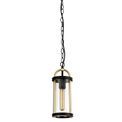 Georgia Pendant, 1 x E27, Black &amp; Gold/Clear Glass, IP54, 2yrs Warranty additional 4