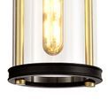 Georgia Pendant, 1 x E27, Black &amp; Gold/Clear Glass, IP54, 2yrs Warranty additional 9