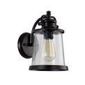 Bethan Wall Lamp, 1 x E27, Black/Gold With Seeded Clear Glass, IP54, 2yrs Warranty additional 4