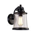 Bethan Wall Lamp, 1 x E27, Black/Gold With Seeded Clear Glass, IP54, 2yrs Warranty additional 3