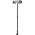 Orella 2 Light Leaf Design Floor Lamp E27 With 40cm Tiffany Shade, Blue/Clear Crystal/Aged Antique Brass additional 3