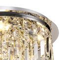 Zara 45cm Round Flush Chandelier, 5 Light E14, Polished Chrome/Crystal additional 6