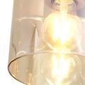 Brita Round Ceiling Flush, 3 Light Flush Fitting, Mocha/Amber Glass additional 6