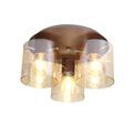 Brita Round Ceiling Flush, 3 Light Flush Fitting, Mocha/Amber Glass additional 3