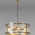 Primrose Pendant, 4 Light E27, Antique Brass additional 1