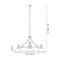 Lucinda Polished Nickel/Frosted Glass, Linear Pendant Light (3 x E27) additional 10