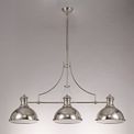 Lucinda Polished Nickel/Frosted Glass, Linear Pendant Light (3 x E27) additional 1