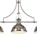Lucinda Polished Nickel/Frosted Glass, Linear Pendant Light (3 x E27) additional 7