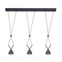 Xyla Sand Black/Grey Bar Linear Pendant 3 Light additional 4