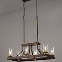 Mira Linear Pendant 6 Light E27, Brown Oxide/Bronze With Clear Glass Shades additional 1