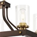 Mira Linear Pendant 6 Light E27, Brown Oxide/Bronze With Clear Glass Shades additional 8