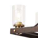 Mira Linear Pendant 6 Light E27, Brown Oxide/Bronze With Clear Glass Shades additional 7