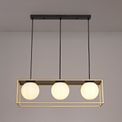 Honesty Linear 3 Light Adjustable Pendant Matt Black/Painted Gold additional 1