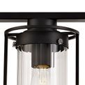 Reneta Linear Pendant, 3 Light E27, Black/Clear Glass additional 6