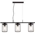 Reneta Linear Pendant, 3 Light E27, Black/Clear Glass additional 4