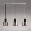 Brita 3 Light Adjustable E27, Black/Smoke Fade Glass Linear Pendant additional 2