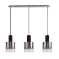 Brita 3 Light Adjustable E27, Black/Smoke Fade Glass Linear Pendant additional 5