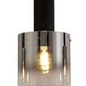 Brita 3 Light Adjustable E27, Black/Smoke Fade Glass Linear Pendant additional 9