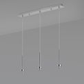 Ireine Polished Chrome 3 Light G9 Universal 2m Linear Pendant, Suitable For A Vast Selection Of Glass Shades additional 1
