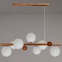 Rylee Linear Pendant , 7 x G9, Antique Copper, Opal &amp; Copper Glass additional 2