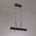 Aoife Linear Pendant , 4 x 2W LED, 3000K, 1120lm, Sand Black, Gold, additional 4