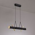Aoife Linear Pendant , 4 x 2W LED, 3000K, 1120lm, Sand Black, Gold, additional 3