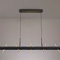 Aoife Linear Pendant , 10 x 2W LED, 3000K, 2800lm, Sand Black, Gold, additional 4