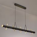 Aoife Linear Pendant , 10 x 2W LED, 3000K, 2800lm, Sand Black, Gold, additional 1