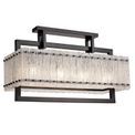 Selena Medium Linear Pendant, 8 Light E27, Matt Black/Crystal Sand Glass Item Weight: 15.5kg additional 7