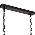 Selena Medium Linear Pendant, 8 Light E27, Matt Black/Crystal Sand Glass Item Weight: 15.5kg additional 19