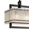 Selena Medium Linear Pendant, 8 Light E27, Matt Black/Crystal Sand Glass Item Weight: 15.5kg additional 16
