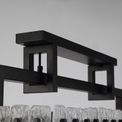Selena Medium Linear Pendant, 8 Light E27, Matt Black/Crystal Sand Glass Item Weight: 15.5kg additional 12