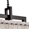 Selena Medium Linear Pendant, 8 Light E27, Matt Black/Crystal Sand Glass Item Weight: 15.5kg additional 13
