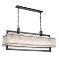 Selena Large Linear Pendant, 12 Light E27, Matt Black/Crystal Sand Glass Item Weight: 20.2kg additional 7