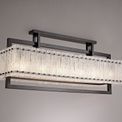 Selena Large Linear Pendant, 12 Light E27, Matt Black/Crystal Sand Glass Item Weight: 20.2kg additional 1
