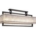 Selena Large Linear Pendant, 12 Light E27, Matt Black/Crystal Sand Glass Item Weight: 20.2kg additional 5