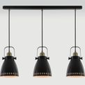 Beah Linear Pendant, 3 x E27, Matt Black/Antique Brass/Khaki additional 5