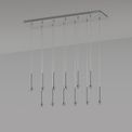 Ireine Polished Chrome 12 Light G9 Universal 2m Linear Pendant, Suitable For A Vast Selection Of Glass Shades additional 2