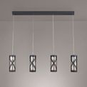 Naomi 4 Light Bar Linear Pendant E14, Matt Grey/Polished Chrome/Cognac additional 2