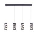 Naomi 4 Light Bar Linear Pendant E14, Matt Grey/Polished Chrome/Cognac additional 3