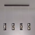 Naomi 4 Light Bar Linear Pendant E14, Oiled Bronze/Polished Chrome/Amber additional 2