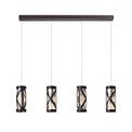 Naomi 4 Light Bar Linear Pendant E14, Oiled Bronze/Polished Chrome/Amber additional 3