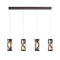 Naomi 4 Light Bar Linear Pendant E14, Oiled Bronze/Polished Chrome/Amber additional 4