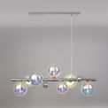 Rylee Polished Chrome/Iridescent Glass Linear Pendant Light (7 x G9) additional 1