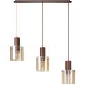 Brita Linear Pendant, 3 Light Adjustable E27, Mocha/Amber Glass additional 7
