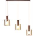 Brita Linear Pendant, 3 Light Adjustable E27, Mocha/Amber Glass additional 8