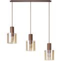 Brita Linear Pendant, 3 Light Adjustable E27, Mocha/Amber Glass additional 9