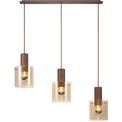 Brita Linear Pendant, 3 Light Adjustable E27, Mocha/Amber Glass additional 10